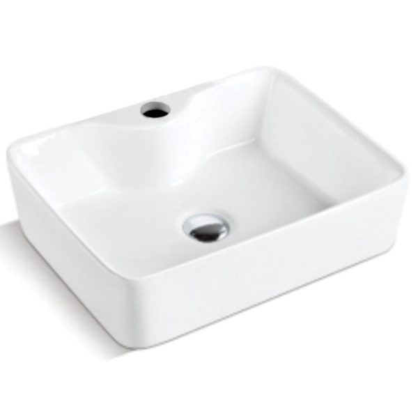 Chậu rửa lavabo trắng đặt bàn vuông LB01